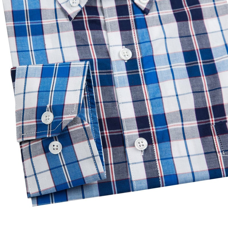 Double Pump Mens Button Down Shirts Cotton Long Sleeve Shirts Regular Fit (SL01A,M) - Image 4